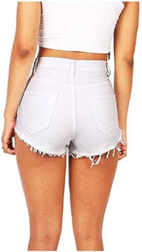 Xiloccer Kadın Yırtık Kot Şort Katı Baskılı Yüksek Belli Kot Fişekleri Ayak Bileği Moda kısa pantolon Sıkıntılı Pantolon