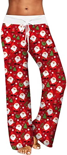 Pijama Pantolon Kadınlar için Yumuşak Elastik Bel Kırmızı Ekose Pijama Dipleri Rahat Rahat İpli Pijama Pj Pantolon Sweatpants