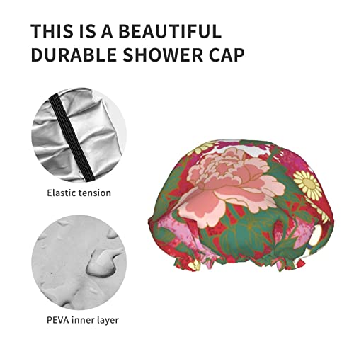 Kadınlar Kullanımlık Streç Hem Saç Şapka Çin Sanat Ampuller Şakayık Çift Katmanlar Su Geçirmez Duş Başlığı banyo bonesi