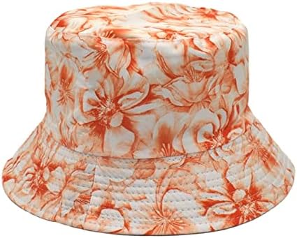 Çiçek Baskı Kadın Moda Yürüyüş Şapka Balıkçı Moda Rahat Havza Şapka Kadın Çift Katlanabilir Yürüyüş Şapka Taraflı Kova Şapka