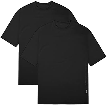 Erkek Gevşek Fit Atletik T-Shirt Hafif Hızlı Kuru Kısa Tişörtleri Ekip Boyun Açık Egzersiz Tops