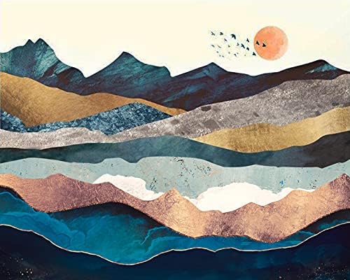 Yetişkinler için Numaraya Göre DIY Boya, Sayılara Göre Soyut Dağ Boyası, Tuval üzerine Sayılar Kitleri ile Doğa Manzarası