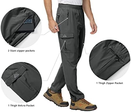TBMPOY erkek yürüyüş pantolonu Hızlı Kuru Hafif Elastik Bel Su Geçirmez Rahat Açık Pantolon 5 Cepli