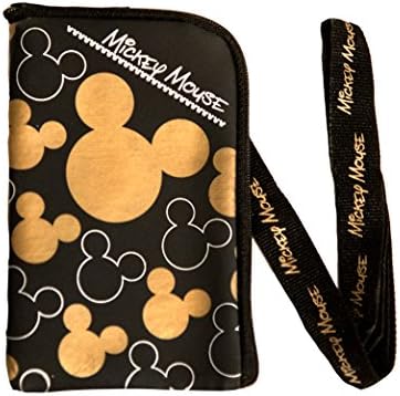 Cep Telefonu Kılıfı veya bozuk para cüzdanı ile Disney Mickey Mouse Siyah Altın Kordon (1 Kordon)