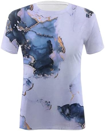 Çiçek Baskı Althletic Üstleri Yaz O Boyun Klasik Üst Kısa Kollu T-Shirt Kadınlar için Casual Bluz Gevşek Tunik Gömlek