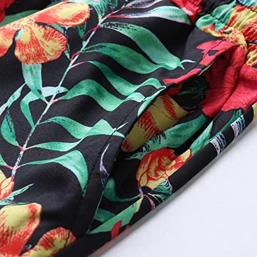 2 Parça Eşofman Kıyafetler Erkekler Artı Boyutu Tropikal havai gömleği ve Kısa Setleri Çiçek Hawaii Spor Eşofman