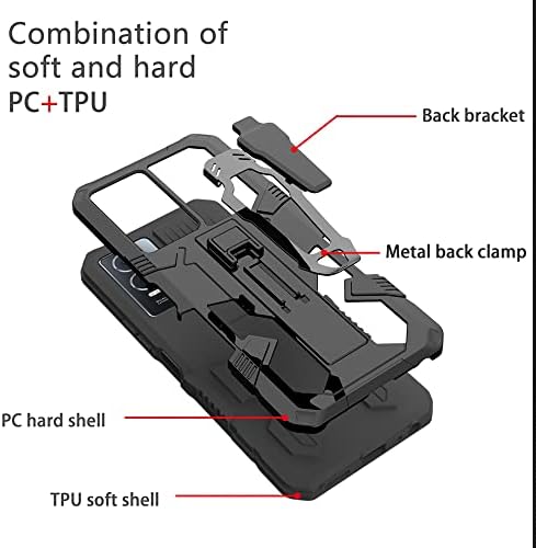 CCSamll Oppo A17 4G Metal Kemer Klipsi Kılıfı, askeri Sınıf Damla koruma kapağı Kickstand ile telefon kılıfı için Oppo A17K