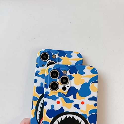 Beefkcase Yumuşak iPhone 13 Sarı Köpekbalığı Yüz Çantası Erkek Kız Genç, Serin Sevimli Karikatür İnce Sağlam Kaymaz iPhone