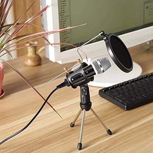 SJYDQ Ayarlanabilir stüdyo mikrofonu tripod standı Katlanabilir Masaüstü Mikrofon Braketi Şok Dağı ile Mikrofon Tutucu Klip