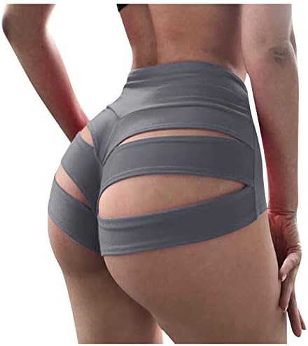 Kadınlar Cut Out Yoga Şort Ezme Ganimet Sıcak Pantolon Yüksek Bel Spor Egzersiz Aktif Popo Kaldırma Spor Tayt Külot