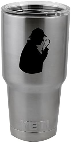 Sherlock Holmes Siluet vinil yapışkan Çıkartması Yeti Kupa Bardak Termos Pint Cam (4 Geniş ÇIKARTMASI SADECE, BARDAK)