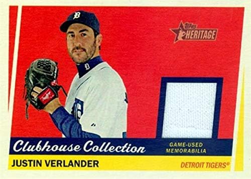 Justin Verlander oyuncu yıpranmış jersey yama beyzbol kartı (Detroit Tigers, Astros WS Şampiyonu) Topps Clubhouse Koleksiyonu